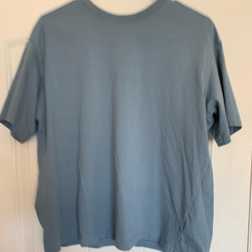 Blue divided basic oversized tee. Size medium